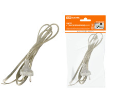 TDM Шнур с плоской вилкой ШУ02 ШВВП 2х0,75мм2 1,7 м. прозрачный