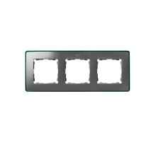 Simon 82 Detail Холодный Алюминий, зеленое основание Рамка 3-ая