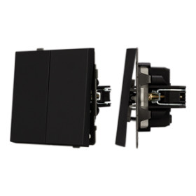 Arlight Механизм выключателя двухклавишный непроходной SWT-TENDO-MK02-SFPL-BK (230V, 10A) (-)