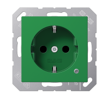 JUNG SCHUKO-розетка с индикацией, зелёная