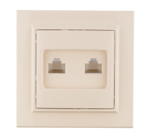 EKF Basic Минск Бежевый Розетка RJ-45+RJ-11, СП.