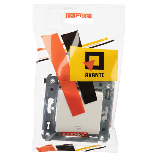 Переключатель одноклавишный в стену, Avanti, белое облако