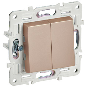 IEK SKANDY Песочный Выключатель 2-клавишный проходной 10А SK-V05Sa