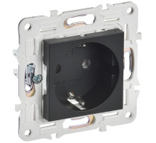 IEK SKANDY Черный Розетка с/з без защитных шторок 16А SK-R05Bl