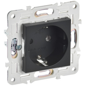 IEK SKANDY Черный Розетка с/з без защитных шторок 16А SK-R05Bl