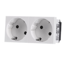 OBO BETTERMANN  Розетка 2х2К+3 под углом 33° шторки 16А 250В (45х90 мм - 2 модуля Modul45) белая