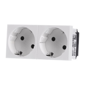 OBO BETTERMANN  Розетка 2х2К+3 под углом 33° шторки 16А 250В (45х90 мм - 2 модуля Modul45) белая