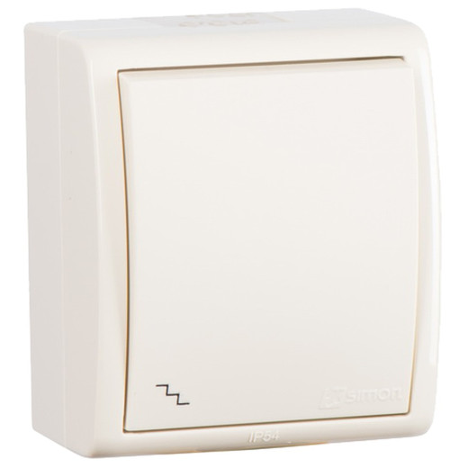 Simon15 Aqua Бежевый Переключатель 1-клавишный наружный, IP54