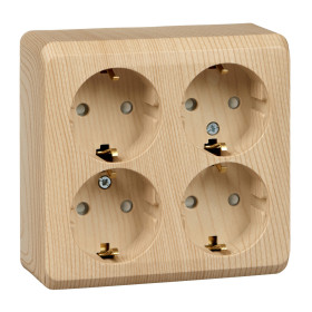 Systeme Electric Этюд наруж Дача Сосна Розетка 4-ая с/з со шторками