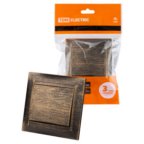 TDM Выключатель на 2 направления 1 кл. 10А старинная бронза 