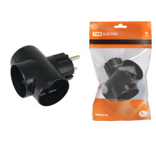 TDM Тройник 3х2П 16А 250B черный