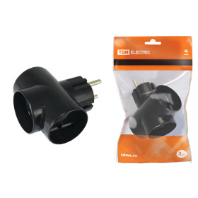 TDM Тройник 3х2П 16А 250B черный