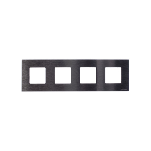 Рамка 4-постовая, серия Zenit, натуральная сталь