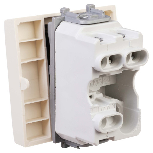 Выключатель одноклавишный модульный, Avanti, ванильная дымка, 2 модуля