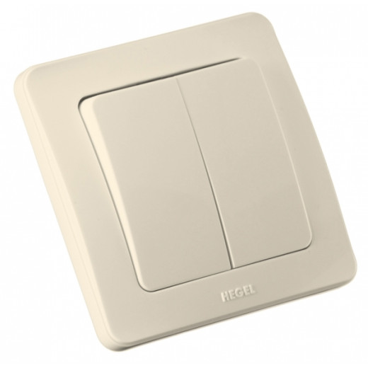 ВС10-351-01 Выключатель скрытой установки, двухклавишный, цвет слоновая кость