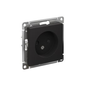 Systeme Electric AtlasDesign Карбон Розетка б/з со шторками, 16А, механизм