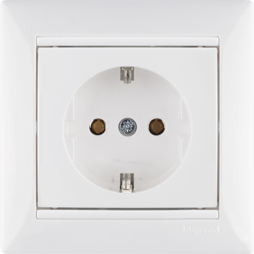 Розетка с заземлением - Legrand Valena - без шторок 16А 250В винтовые зажимы - белый