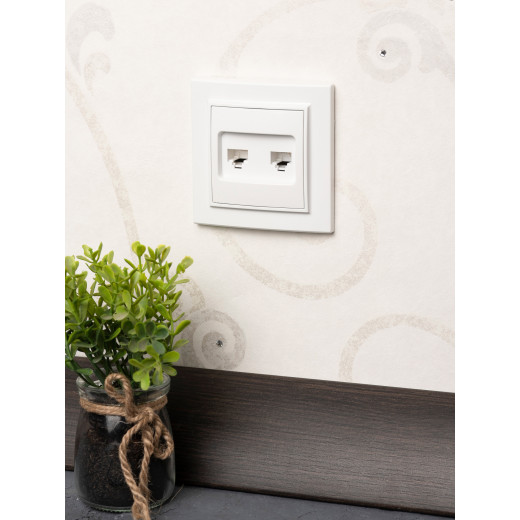 Минск Розетка RJ-45+Phone СП белая EKF Basic