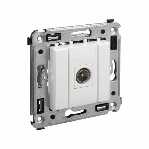 Розетка TV одиночная в стену, Avanti, белое облако