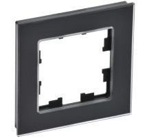 IEK BRITE DECOR Черный матовый стекло Рамка 1-м РУ-1-2-Бр