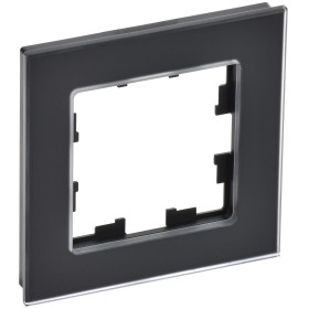 IEK BRITE DECOR Черный матовый стекло Рамка 1-м РУ-1-2-Бр