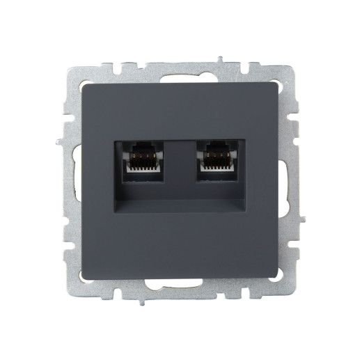 BRITE Роз. комп. 2-ая RJ45 кат.6 РК11-2-БрГ граф. IEK