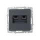 BRITE Роз. комп. 2-ая RJ45 кат.6 РК11-2-БрГ граф. IEK