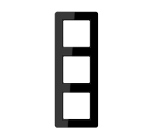 JUNG A Flow Черный Рамка 3-ая для вертикальной и горизонтальной установки