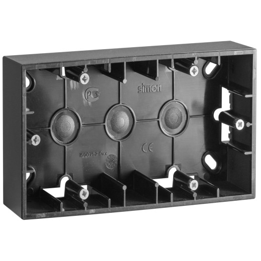 Коробка для наружного монтажа 2 поста, графит