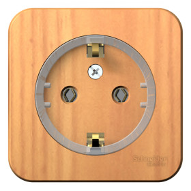 Systeme Electric Blanca наруж Ясень Розетка с/з без шторок, (тонкая), 16А, 250В