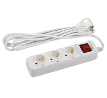 ЭРА Удлинитель электрический U-3es-3m-3x1,5 с заземлением с выключателем 3 розетки 3м ПВС 3x1,5мм2 16А