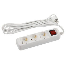 ЭРА Удлинитель электрический U-3es-3m-3x1,5 с заземлением с выключателем 3 розетки 3м ПВС 3x1,5мм2 16А