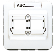 JUNG Крышка для гнезд Reichle de Massari полностью экранированных, 5-й категории, с полем для надписи белая