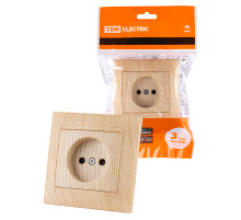 TDM Розетка 2П 10А 250В с защ. шт. сосна 