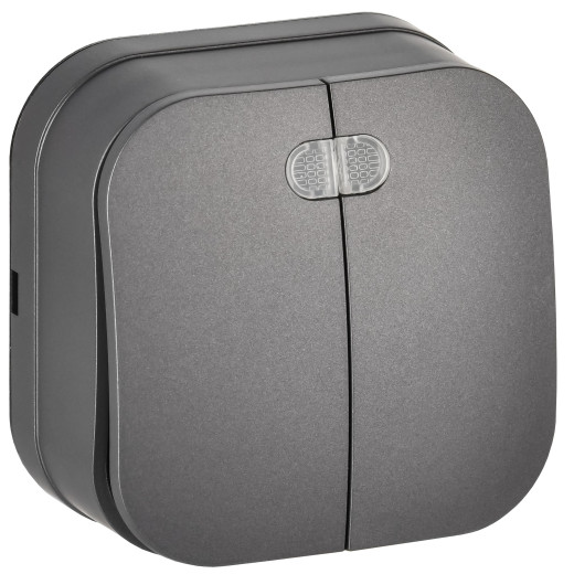 GLORY Выключ. 2-кл. с инд. о/у 10А ВС20-2-1-ХСм сталь м. IEK