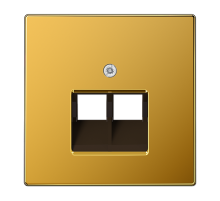 JUNG LS 990 Золото Накладка 2-ой наклонной ТЛФ/комп розетки