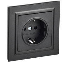 IEK BRITE Черный Розетка с з/к/ш 16А в сборе РСР14-1-0-БрЧ