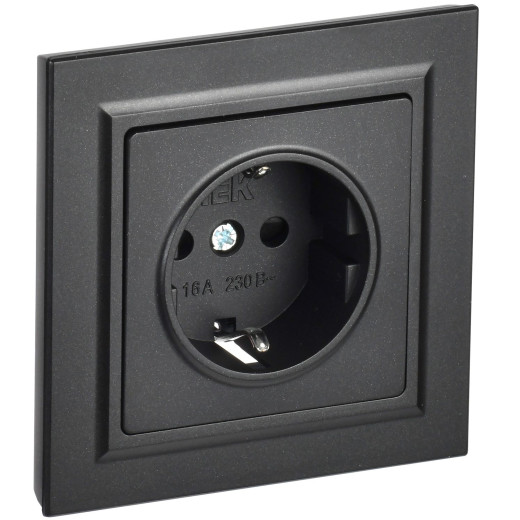 BRITE Роз. с з/к/ш 16А в сб. РСР14-1-0-БрЧ черн. IEK