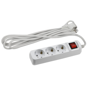 ЭРА Удлинитель электрический  UX-3es-3m с заземлением с выключателем 3 розетки 3 м ПВС 3x0,75мм2 10А