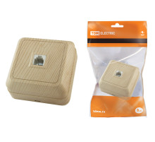 TDM Розетка TФ (RJ-11) открытой установки IP20, сосна 