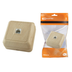 TDM Розетка TФ (RJ-11) открытой установки IP20, сосна 