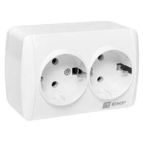 EKF Владивосток Розетка 2-местная 16А с заземлением IP44.