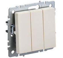 IEK BRITE BASE Бежевый Выключ. 3-к 10А ВС10-3-0-БрКр