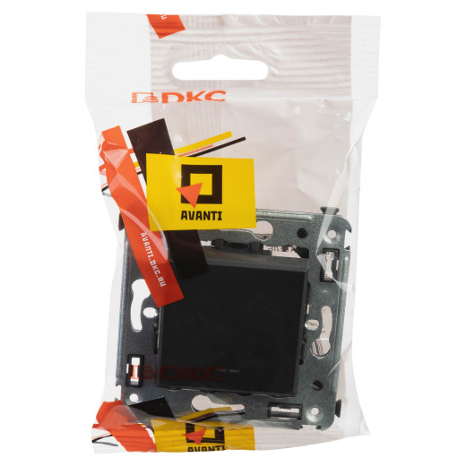 Переключатель одноклавишный в стену, Avanti, черный матовый