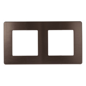 ЭРА Рамка для розеток и выключателей Серия 12 12-5102-13 на 2 поста, Сатин, бронза