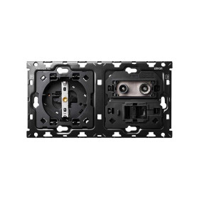 Simon 100 Кит 2 поста механизм 1 розетка Schuko + 1 розетка TV одиночная + 1 розетка RJ45 Cat.6 + суппорт