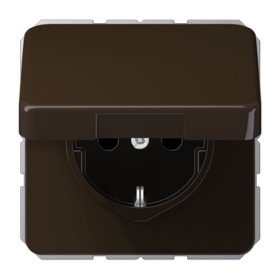 JUNG Штепсельная розетка SCHUKO 16A 250V~ с защитой от детей, влагозащищенная коричневая