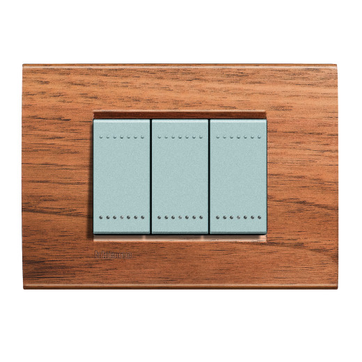 Livinglight Рамка прямоугольная, 3 модуля, цвет Европейский орех