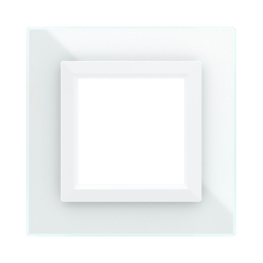 Рамка из натурального стекла 1 пост (2 мод.), Avanti, белая