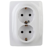 ЭРА Розетка Серия 12 12-2116-01 2X2P+E Schuko 16A-250В IP20 винт белый